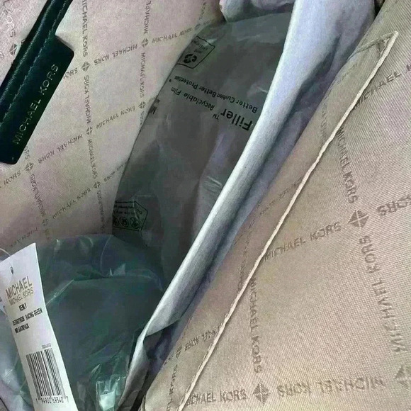 Michael Kors Kenly Backpack Medium MK Signature Racing Green - Picture 11 of 12